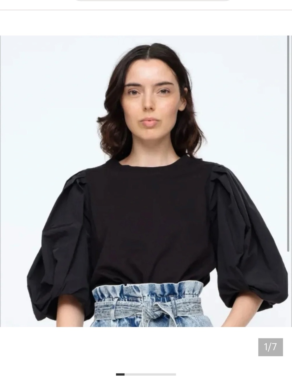 Sea New York Black Puff-Sleeve Tee
